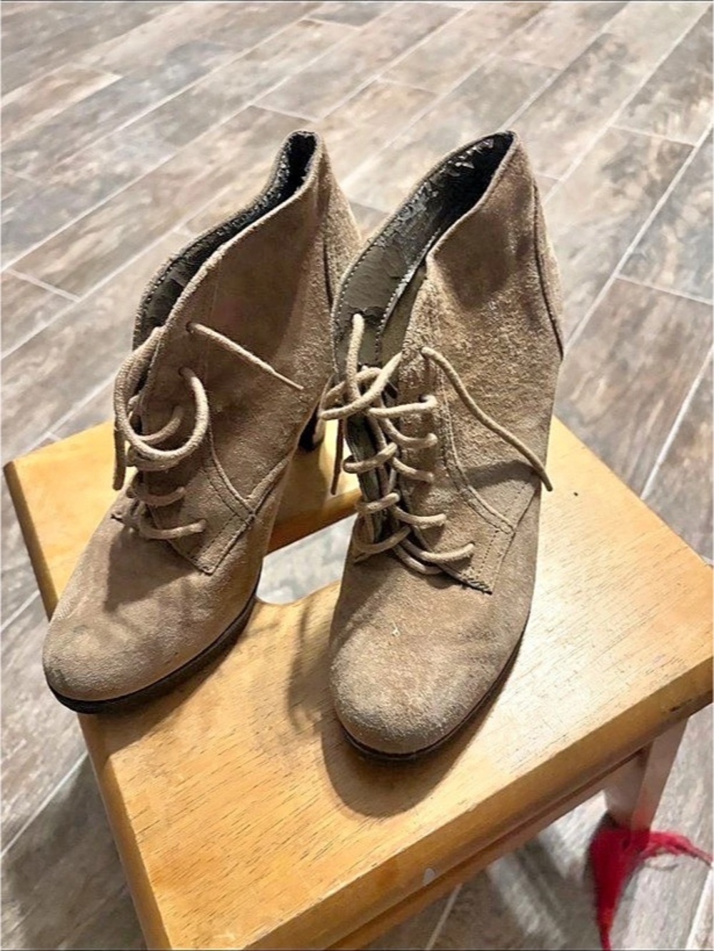 Women's Brown Lace-Up Heels